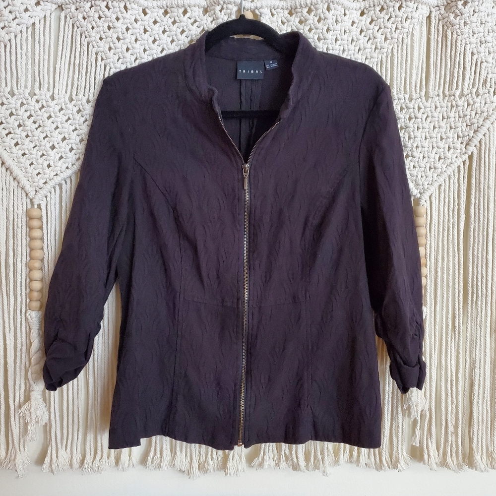 🔸️5/$25🔸️TRIBAL Sz 12 Black Blazer